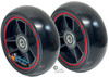 TRI RACER - 4" x 1.40" 3-Spoke Composite Mag Wheel, Black Wheel With Red Strip/ Black Tire. Sold as Set of 2